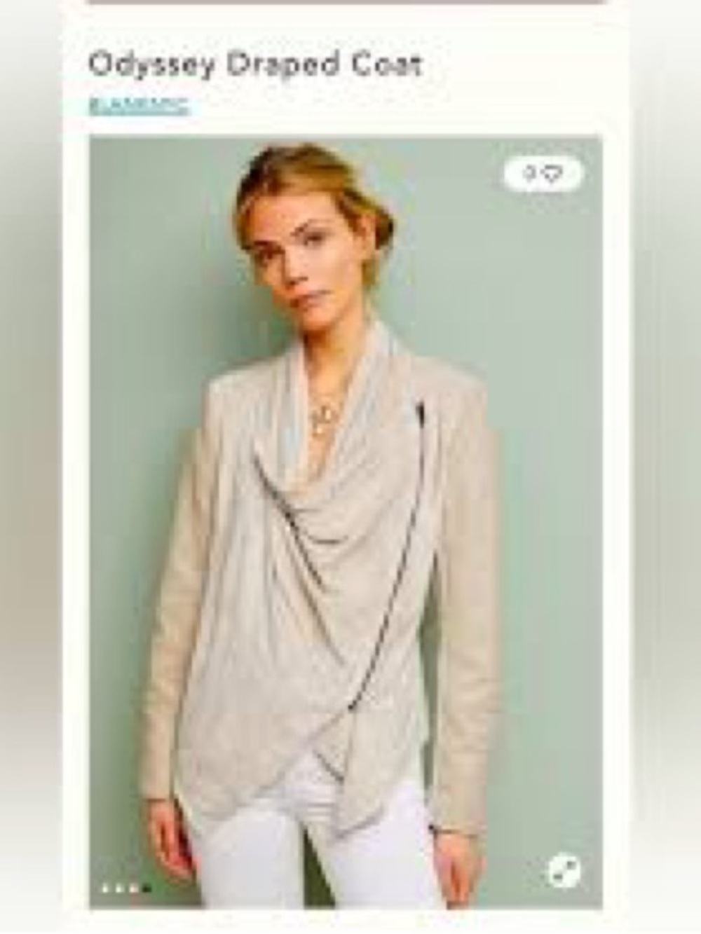 BLANK NYC - ANTHROPOLOGIE, the Odyssey draped coat!